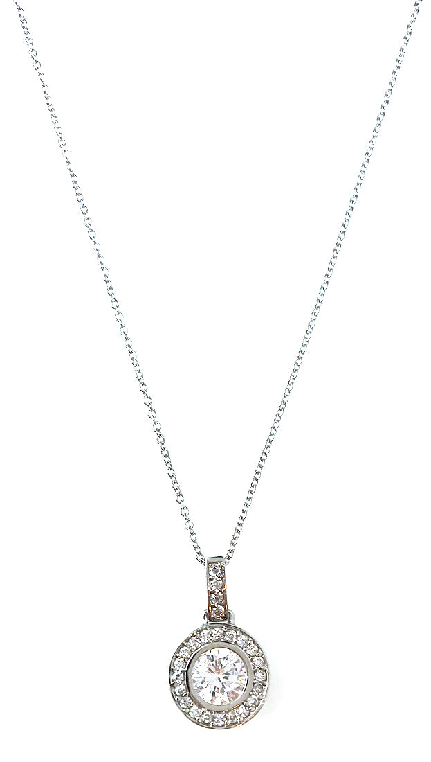  ShopAA Jewelry Vintage DIamond Circle Pendant Necklace 