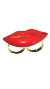 Jessyka Robyn Two Finger Katy Perry Rep Lips Ring Gold