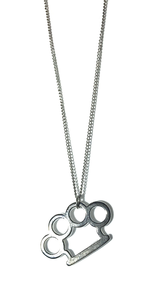 Jessyka Robyn Brass Knuckle Charm Necklace in Silver