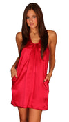 Janet Silk Pocket Dress Red