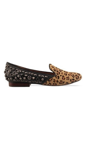 Elegant Stud Shoe in Duo Cheetah Silver by Jeffrey Campbell @ Apparel Addiction - Calf - Animal Print Flat - Leather - Studded Shoe – ShopAA