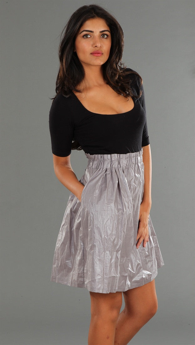 Kimberlina Contrast Dress Black & Silver