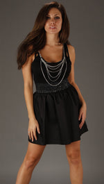 Kimberlina Couture Two Piece Chain Dress in Black