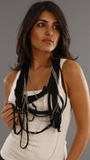 Jessyka Robyn Thin Scarf Chain Necklace in Black