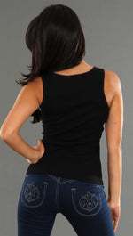 Kimberlina Couture Studded Tank Top in Black