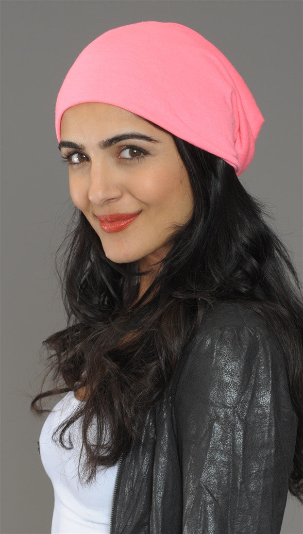 Neon Pink Slouchy Summer Beanie