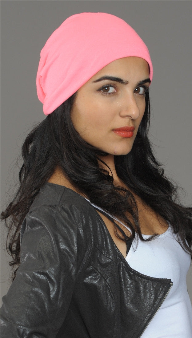 Neon Pink Slouchy Summer Beanie