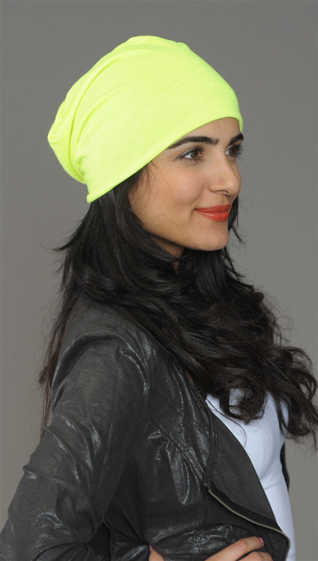 Neon Yellow Slouchy Summer Beanie