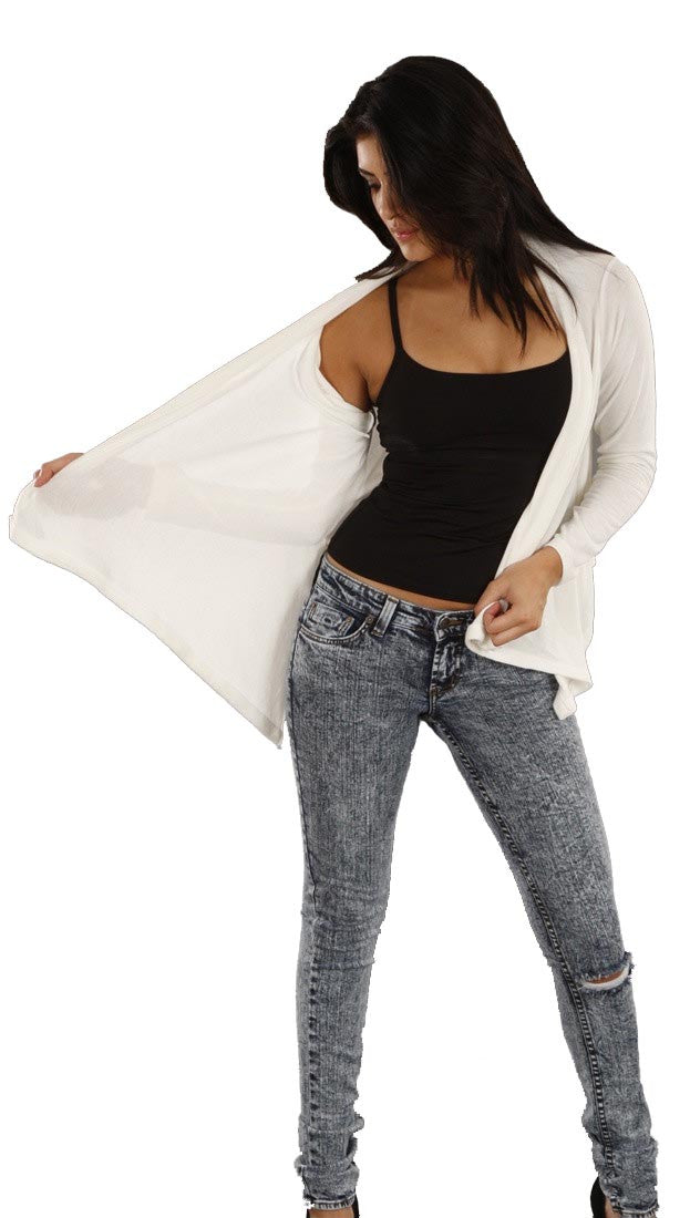 Jet John Eshaya Asymmetrical Cardigan in Cream