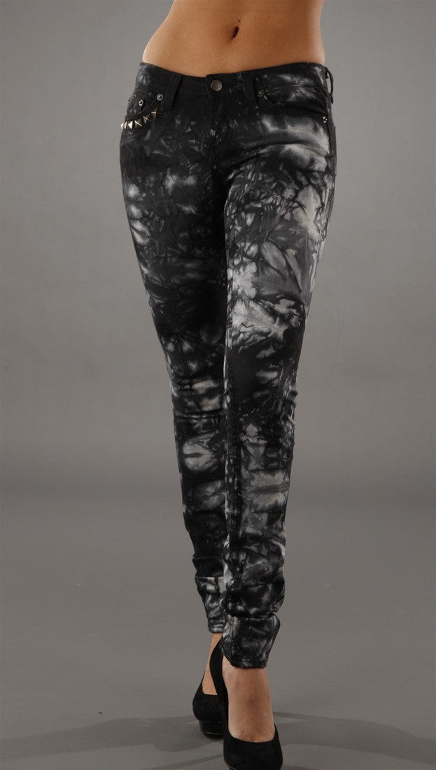 Jet Black Crystal Jeans in Tie Dye
