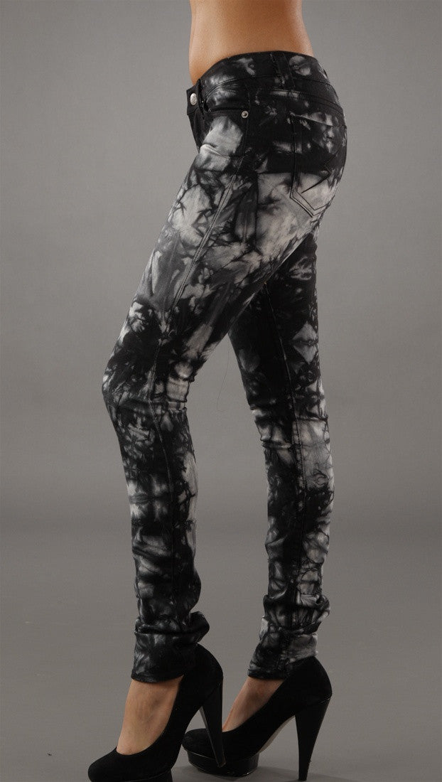 Jet Black Crystal Jeans in Tie Dye