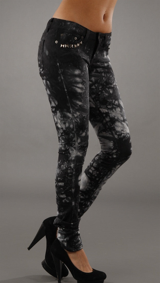 Jet Black Crystal Jeans in Tie Dye