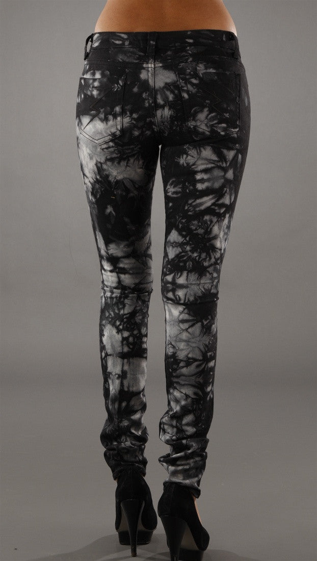 Jet Black Crystal Jeans in Tie Dye