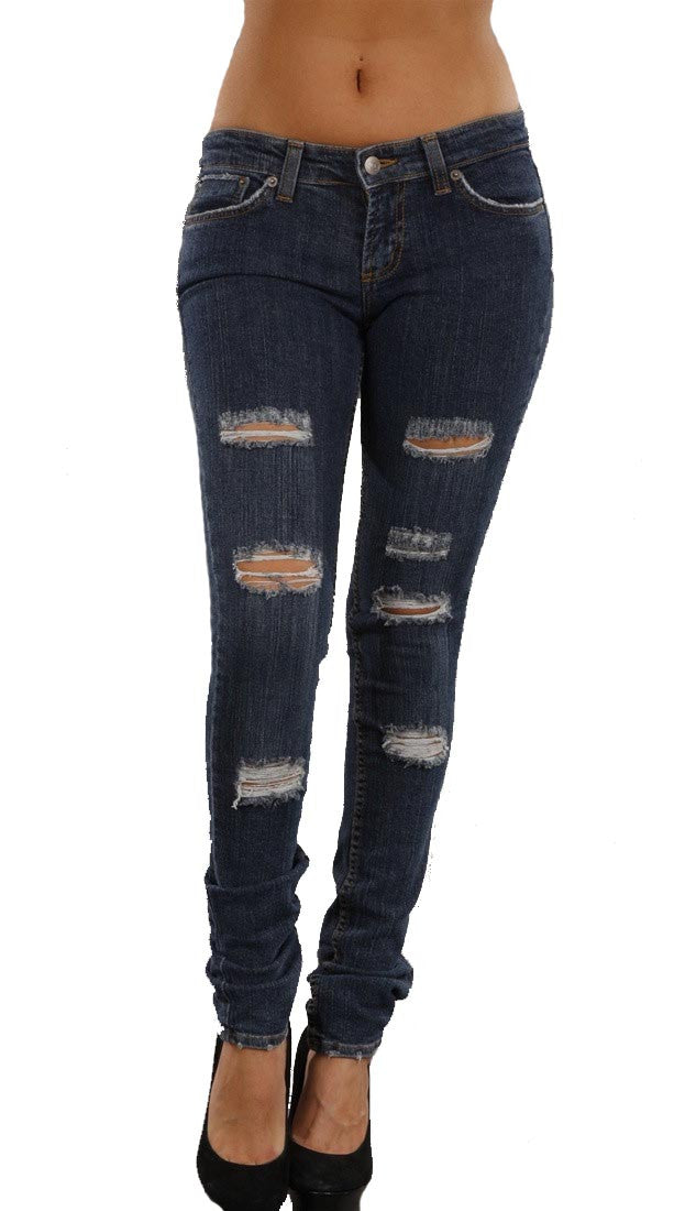 Jet John Eshaya Dark Clean Trashed Ripped Skinny Jeans