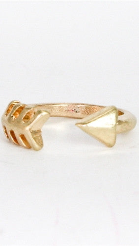 Metal Arrow Cuff Ring in Gold, Silver or Rose Gold
