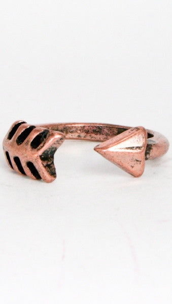 Metal Arrow Cuff Ring in Gold, Silver or Rose Gold