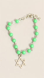 Jewish Rosary Beads Star Bracelet in Green