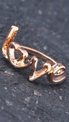 Love Ring Written in Script - Rosegold, Gold or Silver