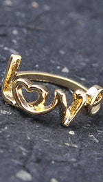 Love Ring Written in Script - Rosegold, Gold or Silver
