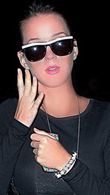 Crystal Shamballa String Bracelet Black w/ Clear Balls - as seen on Katy Perry