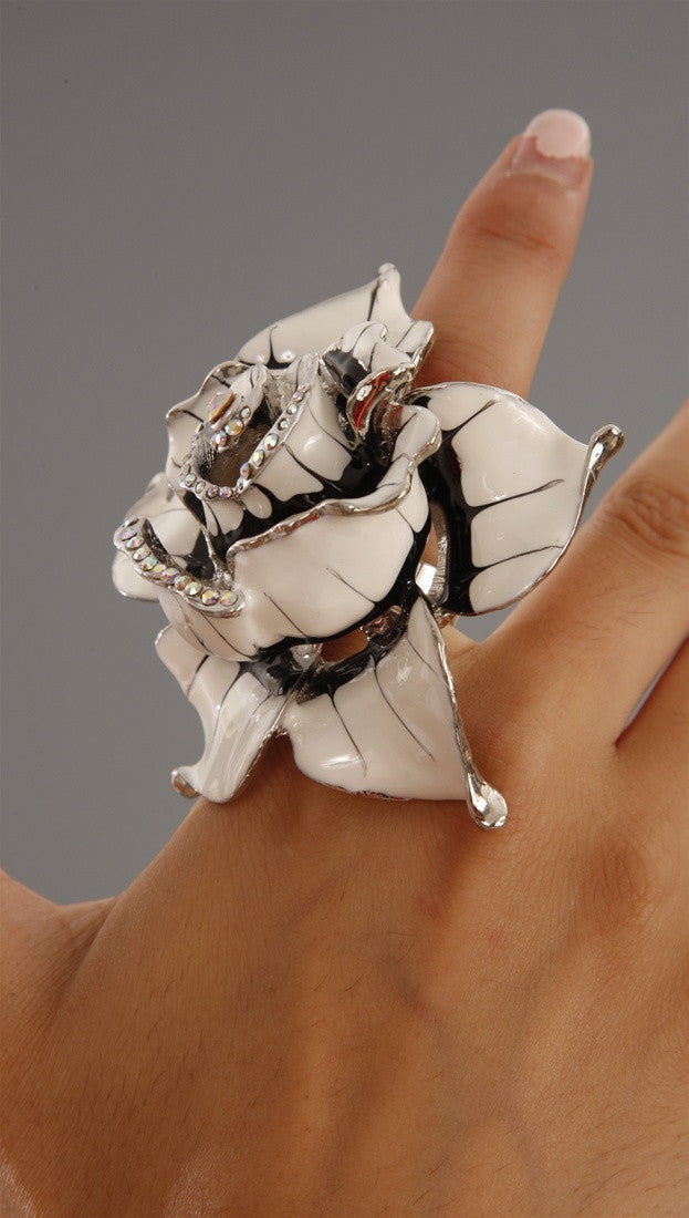 Jessyka Robyn Flower Ring in White