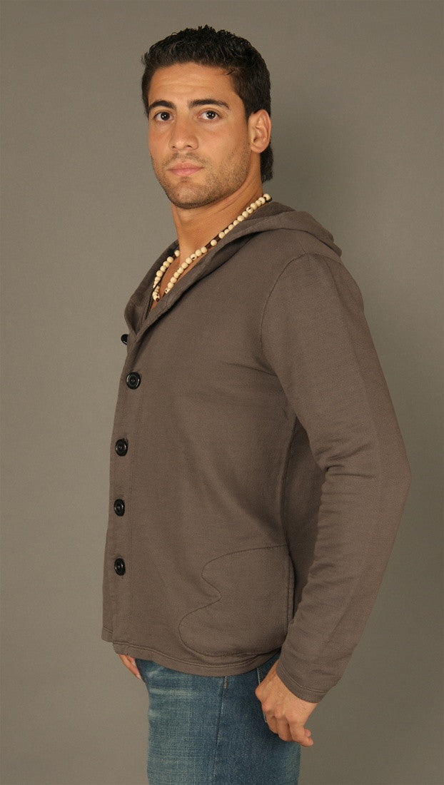 Kanvis Button Down Hoodie Charcoal