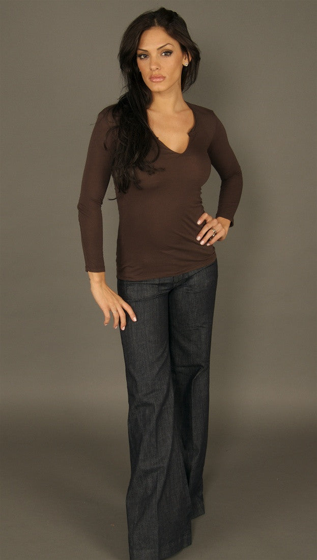 Kanvis Split Neck Long Sleeve Tee