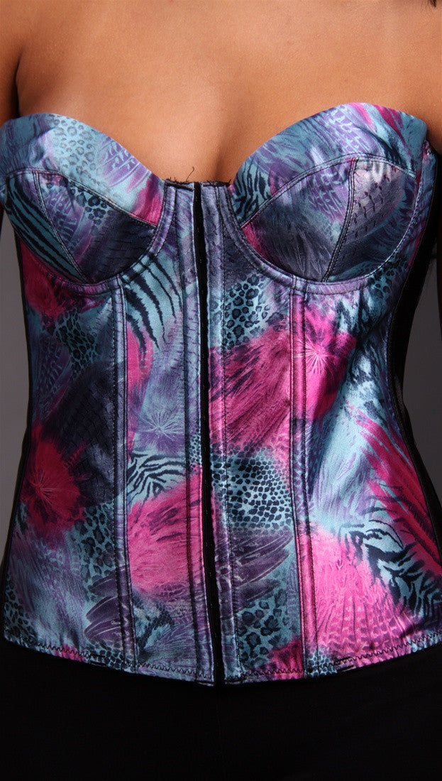 Kimikal Assorted Animal Print Corset in Blue