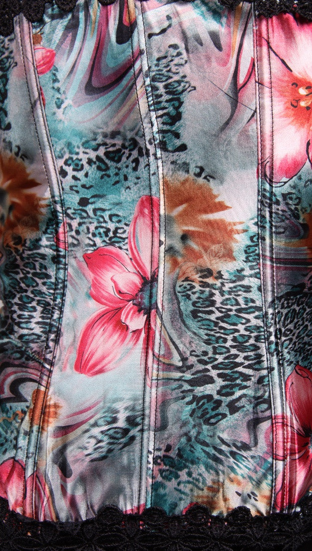 Kimikal Lace Trim Corset in Blue