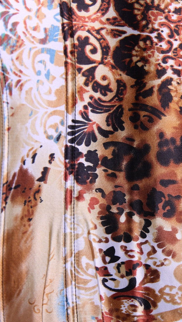 Kimikal Lace Trim Corset in Fleur Print