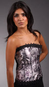 Kimikal Lace Trim Corset in Grey