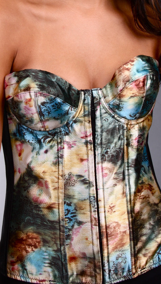 Kimikal Assorted Animal Print Corset in Tan