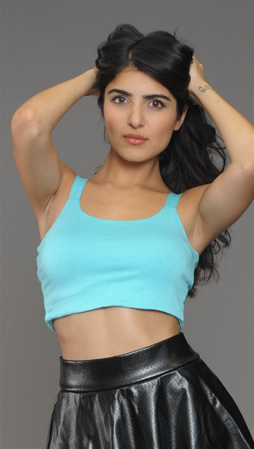 Kimberlina Cage Back Crop Top in Mint