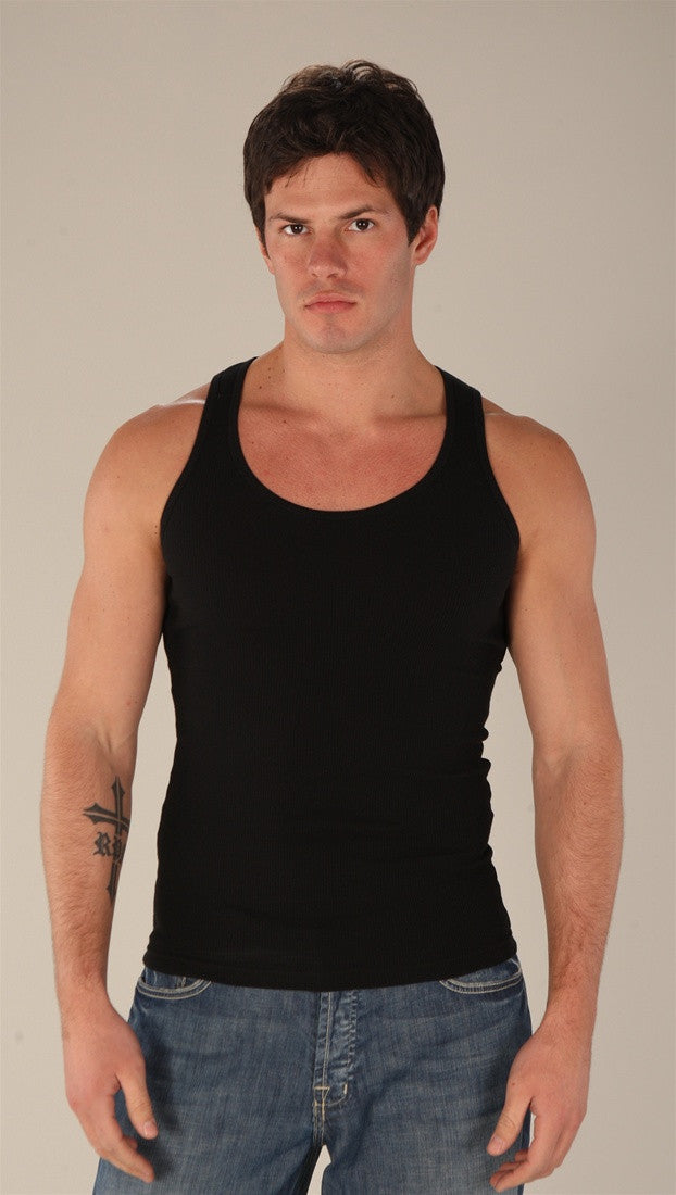 Kinkate Basic Ribbed Tank Black