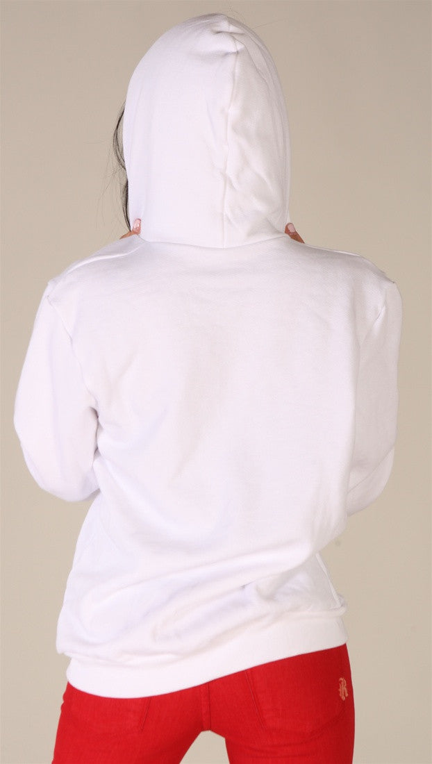 Kinkate Unisex Zip Up Hoodie White