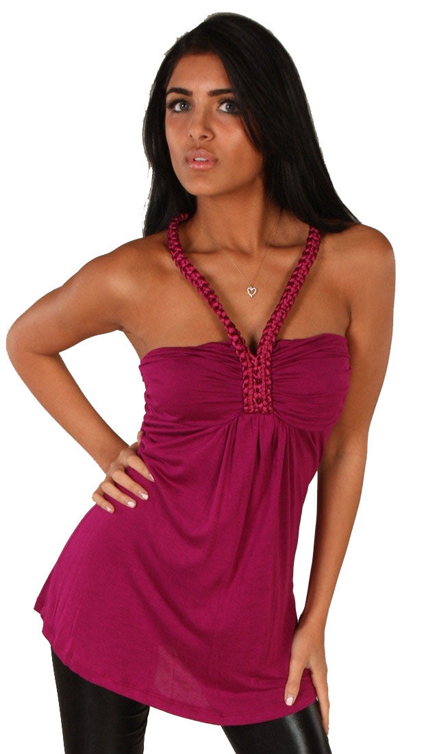 Zendo Couture Halter Tie Back Top Pink