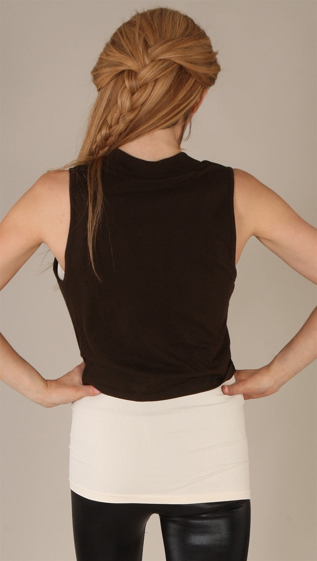 Kinkate Rhinestone Peace Vest Brown