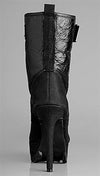 Koolaburra Jaden Biker Boot in Black Distressed Leather