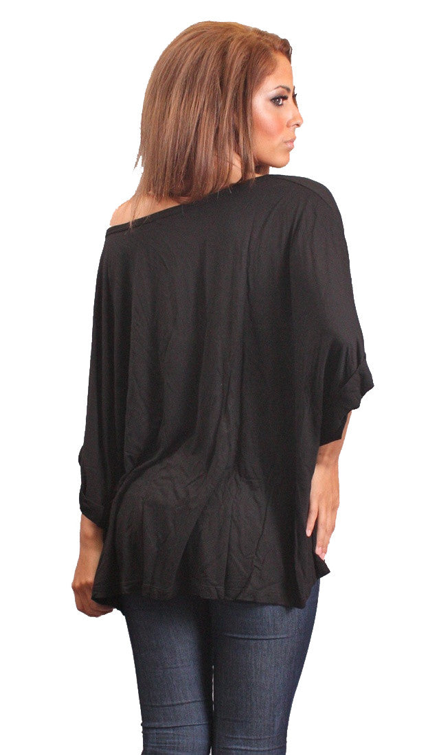 La Fine Fatima Henna Tattoo Hand of God Big Oversized Tee in Black 