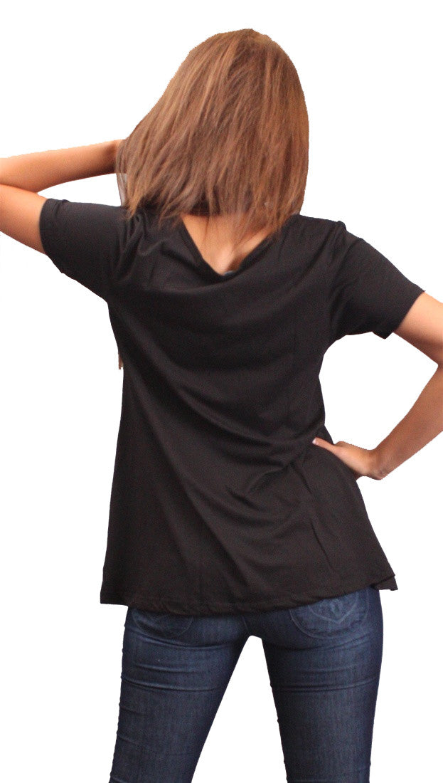 La Fine Fatima Short Sleeve Swing Tee in Black