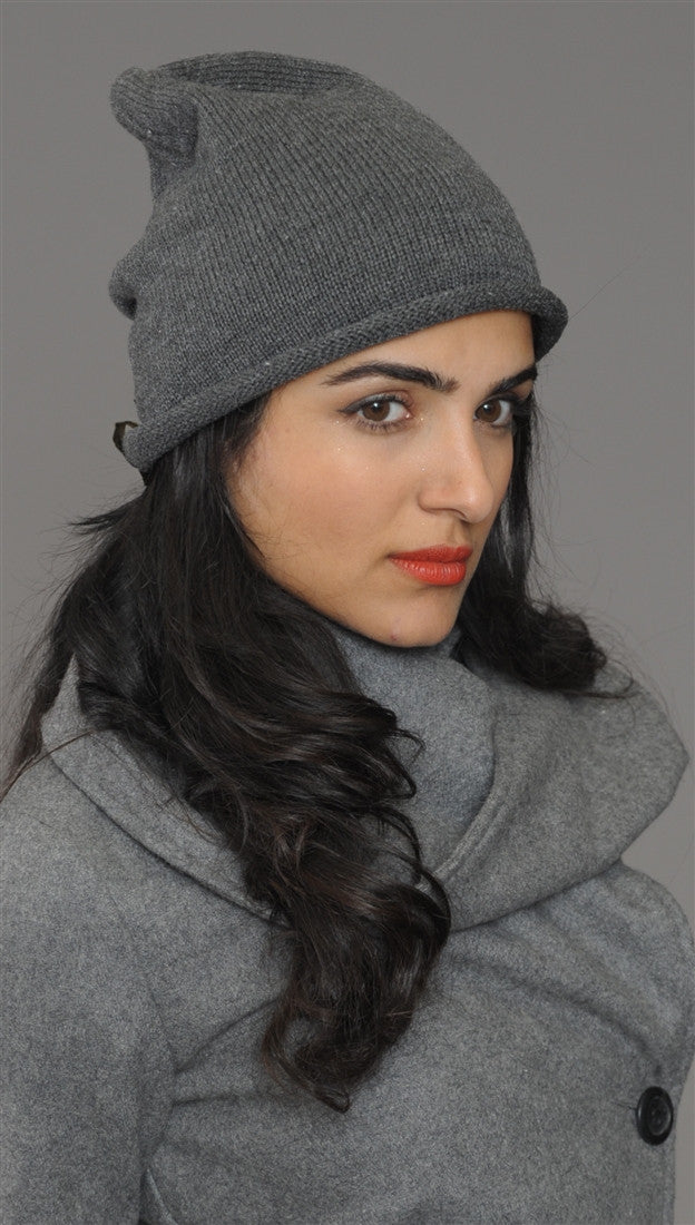 La Fine Head Wear Beanie in Grey