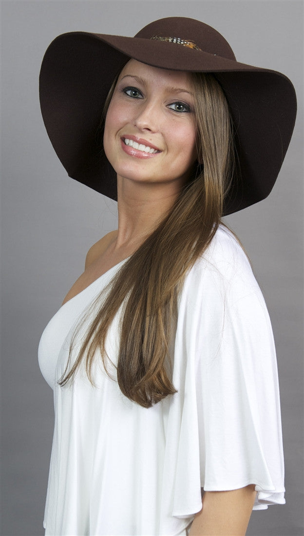 La Fine Head Wear Oversize Hat in Brown