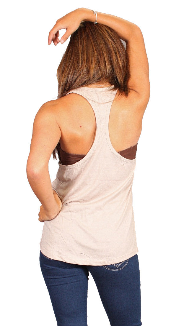 La Fine Tropicali Racerback Tank in Beige