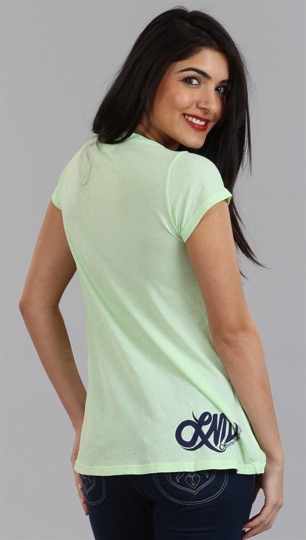 Lauren Moshi Tegan LMV Ape Basic Crew Tee in Cabbage