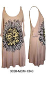 Lauren Moshi Sabrina Diamond Sunflower Open Shoulder Dress in Nude 