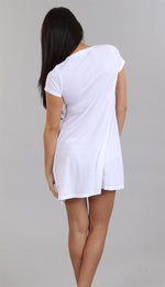 Lauren Moshi Abby Short Sleeved Camel Blend Shirt Dress in White