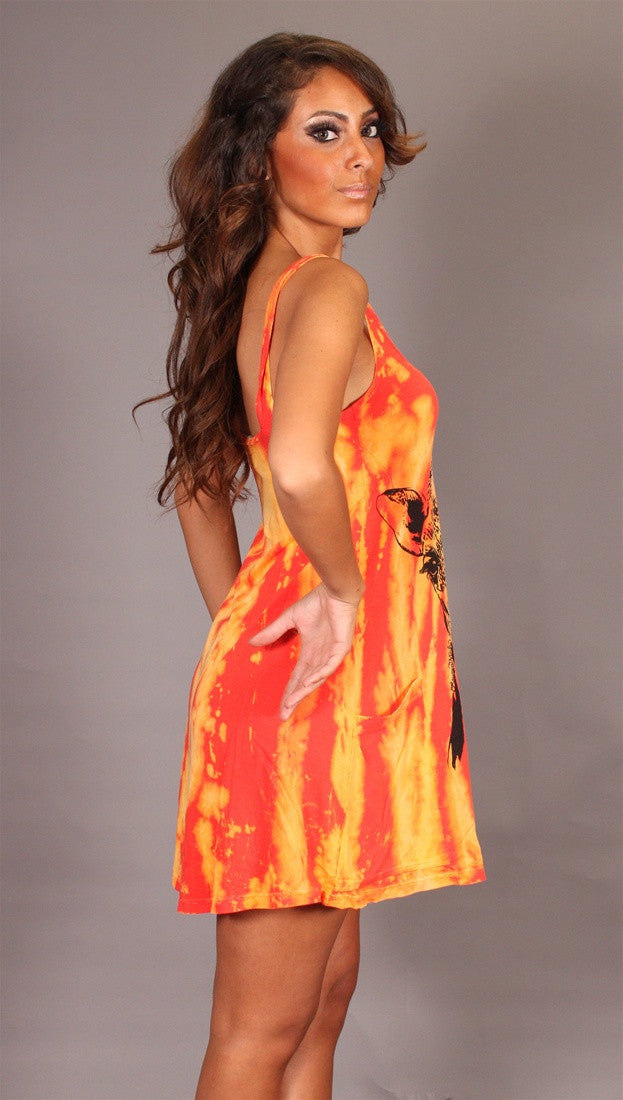 Lauren Moshi Karina Short Pocket Dress With Giraffe Head in Melon Twist