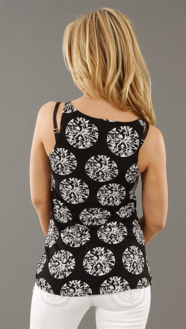 Lauren Moshi Diamond Bow Tie Tank in Black