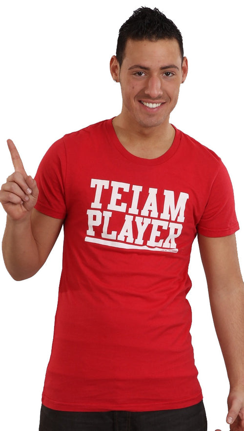 Local Celebrity Mens Team 'I' Player Tee Shirt in Red 
