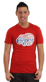 Local Celebrity Mens I'm Confident Not Cocky Neck Tee Shirt Red 